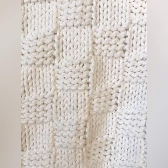 Hand Knitted Sweater Basket Weave Pattern Cottage-core - Picture 6 of 7